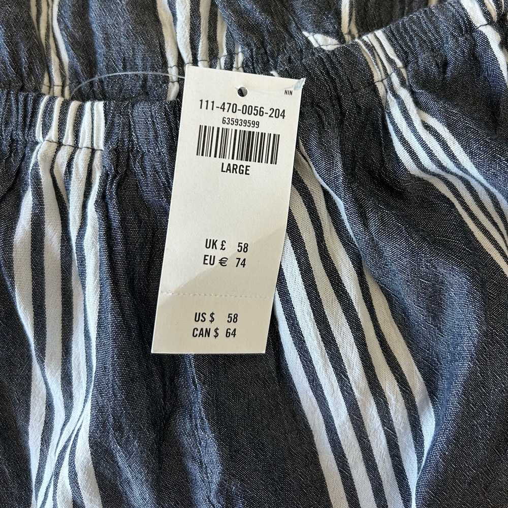 NWT Abercrombie & Fitch coverup romper. Sz large. Charcoal grey/white. Open back - Picture 8 of 16